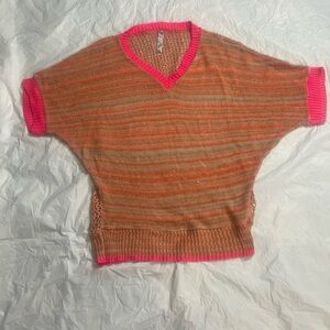Absolutely Vintage Tan & Coral Sweater